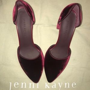 Jenni Kayne D’Orsay burgundy velvet heel